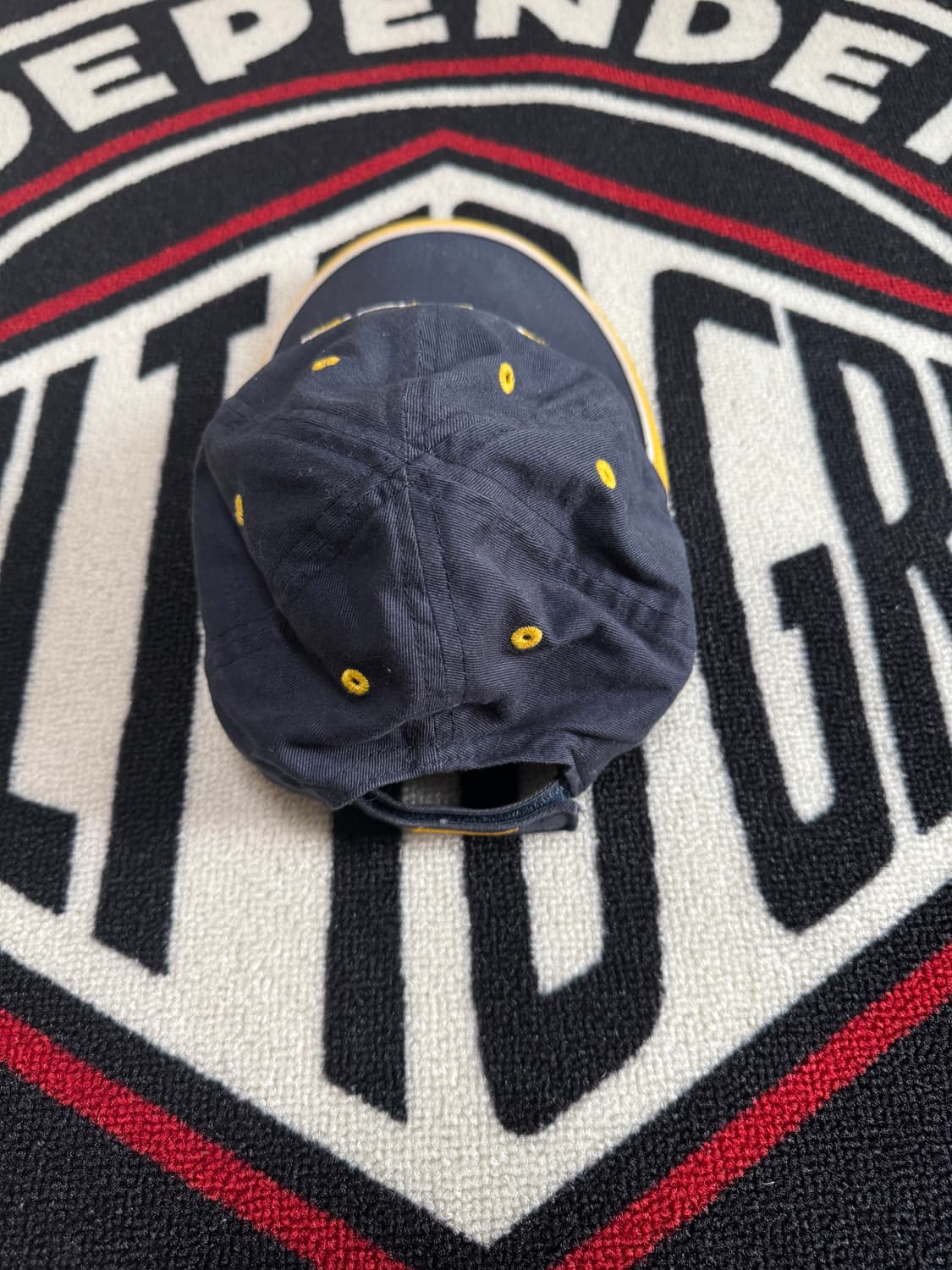 나이키 스펠 아웃 로고 차일드 벨크로 백 캡 네이비 옐로우 상품이미지4