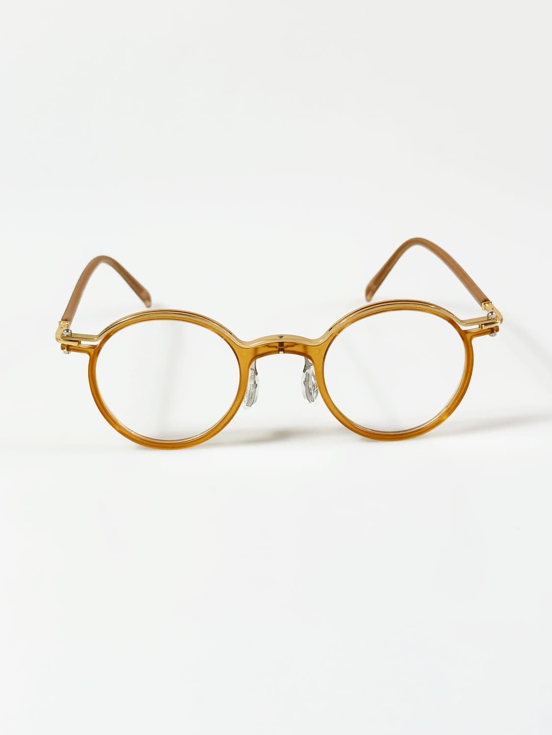 클래식 브라운 라운드 콤보 프레임 빈티지 안경 상품이미지2