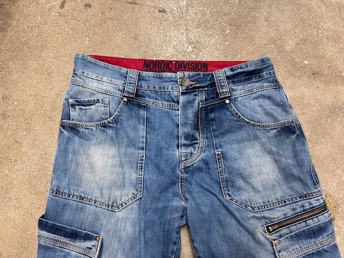 Y2K 유럽 빈티지 카고 데님 팬츠 상품이미지3