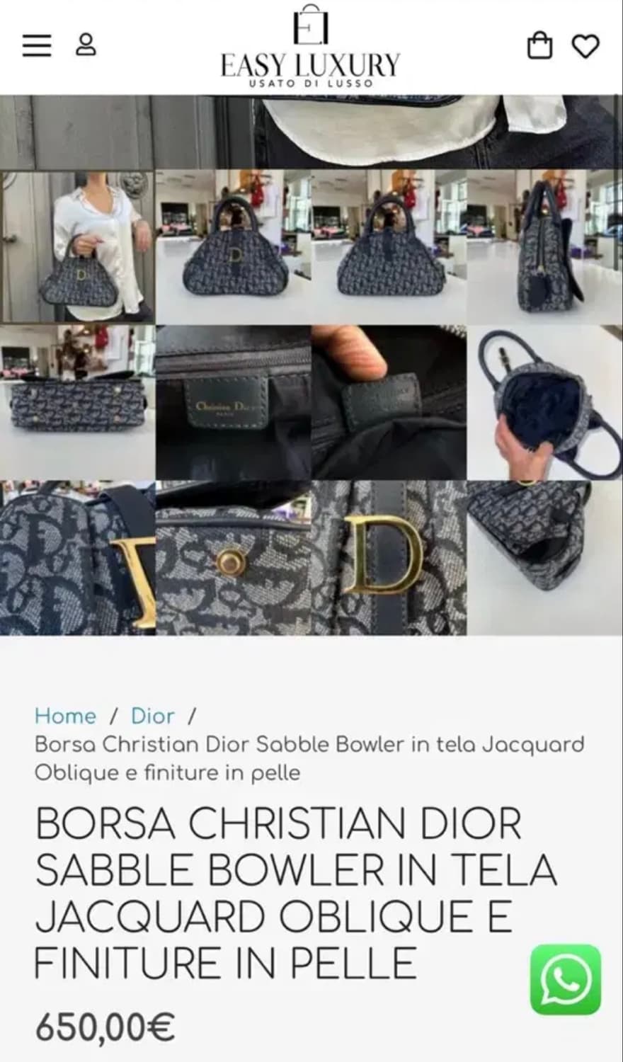 크리스챤 디올 사블 볼러백 오블리크 상품이미지2