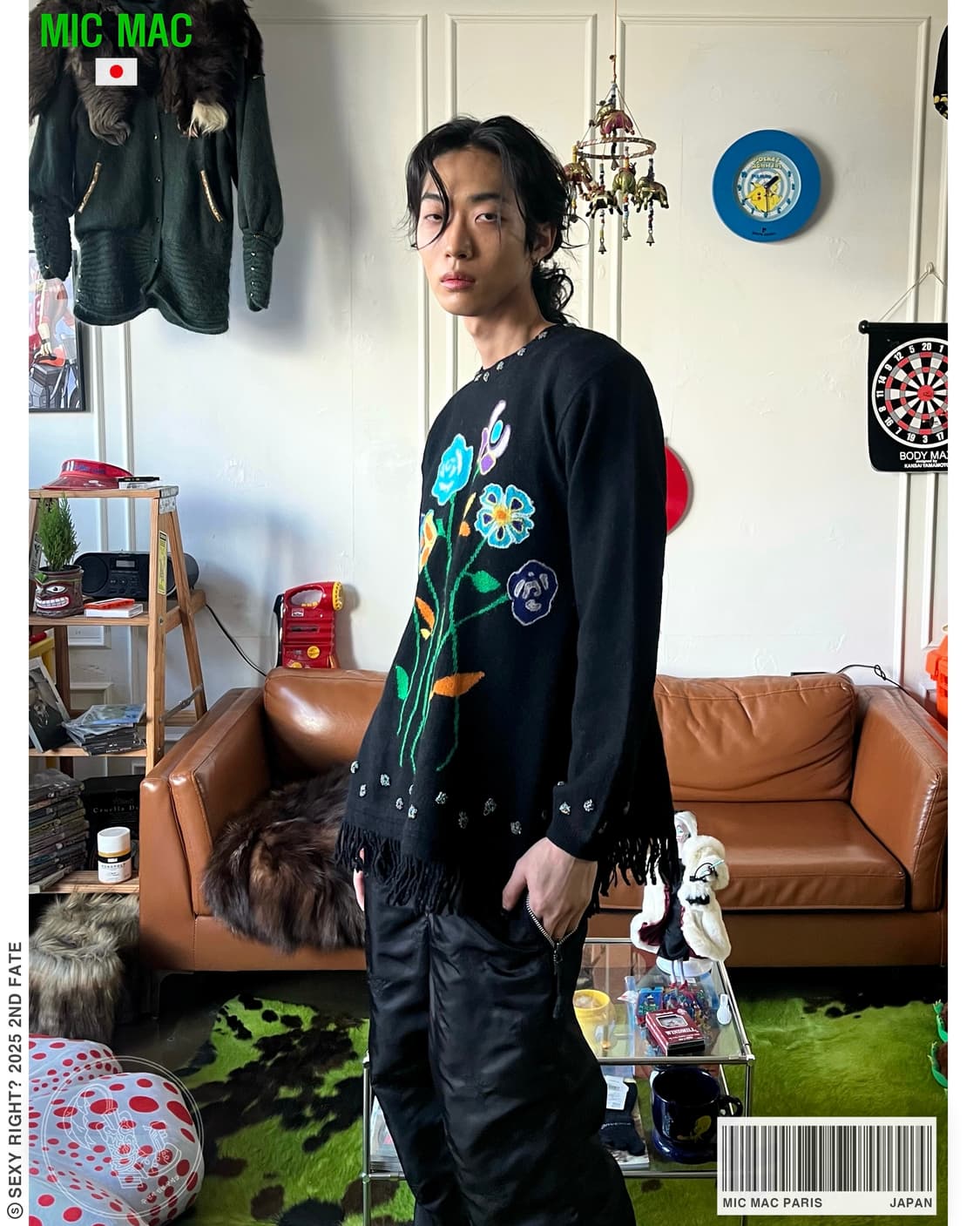 1980-90s MICMAC Paris Fringe Floral Knit 상품이미지1