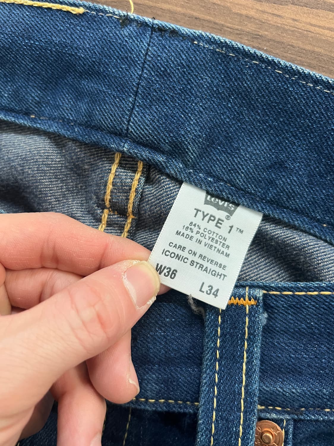 Levis 리바이스 Type 1 버튼 플라이 데님 팬츠 상품이미지6