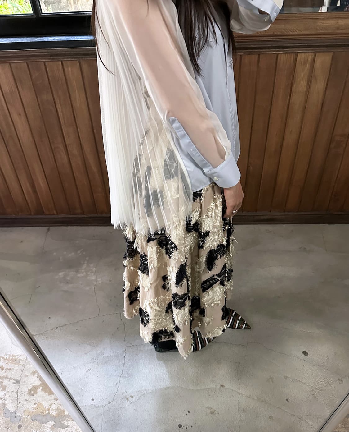 FREY I.D jacquard fringe midi skirt 상품이미지3