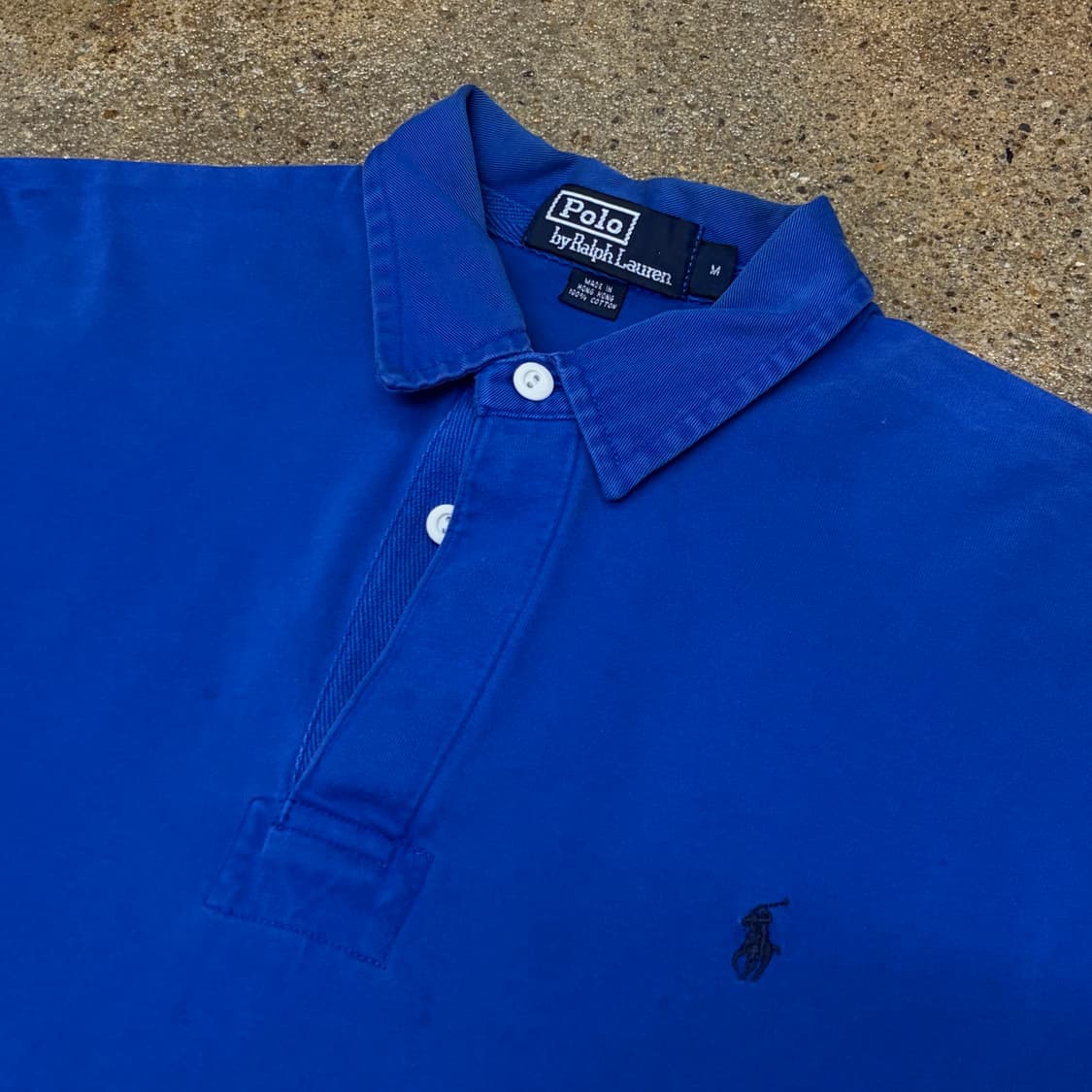 90s 미국 빈티지 폴로랄프로렌 코발트블루 럭비티 카라티  상품이미지4