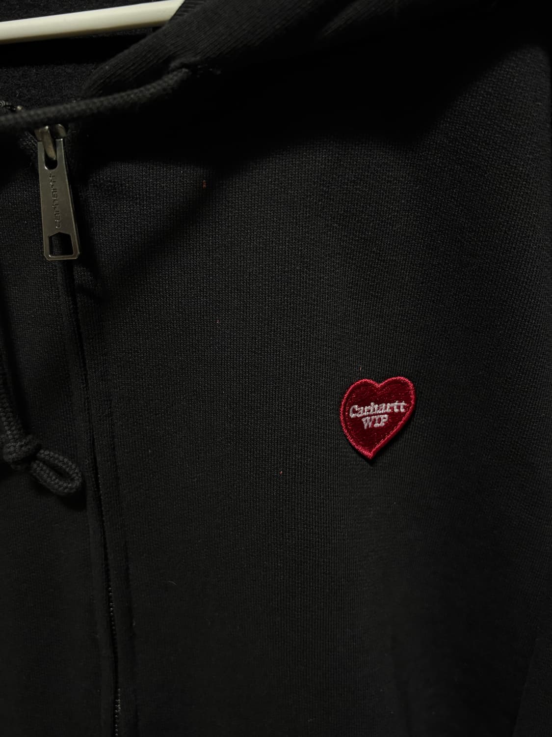 칼하트 WIP 하트 2 하트 후드 집업 블랙 상품이미지7