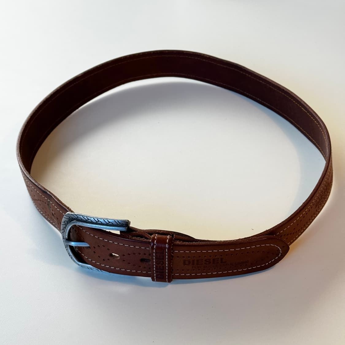 DIESEL 디젤 웨스턴 레더 벨트 (OS) 브라운 상품이미지4