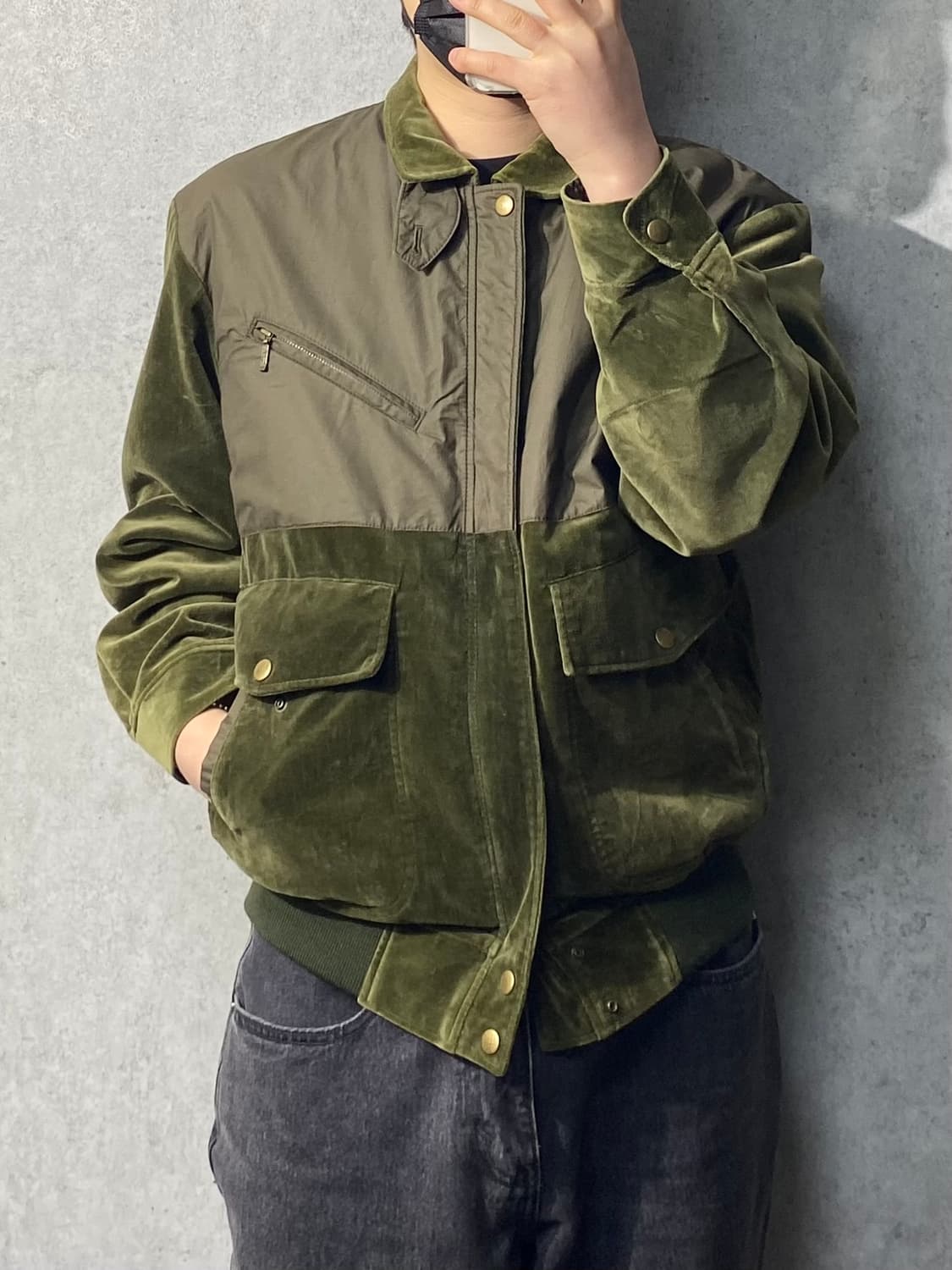 [L] 90s Simple Life 심플라이프 재팬 벨벳 봄버자켓 상품이미지10