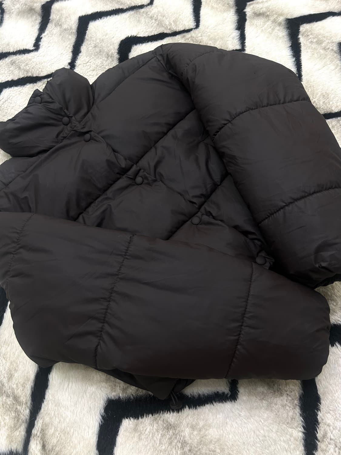 [S]ZARA 워터프루프 숏 패딩/짙은브라운  상품이미지1
