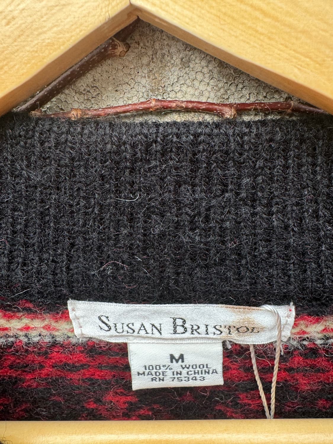 수잔 브리스톨 노르딕 패턴 빈티지 후크 울 가디건 m 상품이미지4