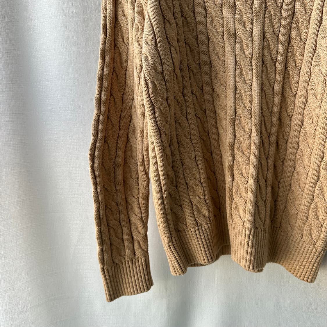 폴로 랄프로렌 케이블 니트 코튼 스웨터 베이지 L 상품이미지3