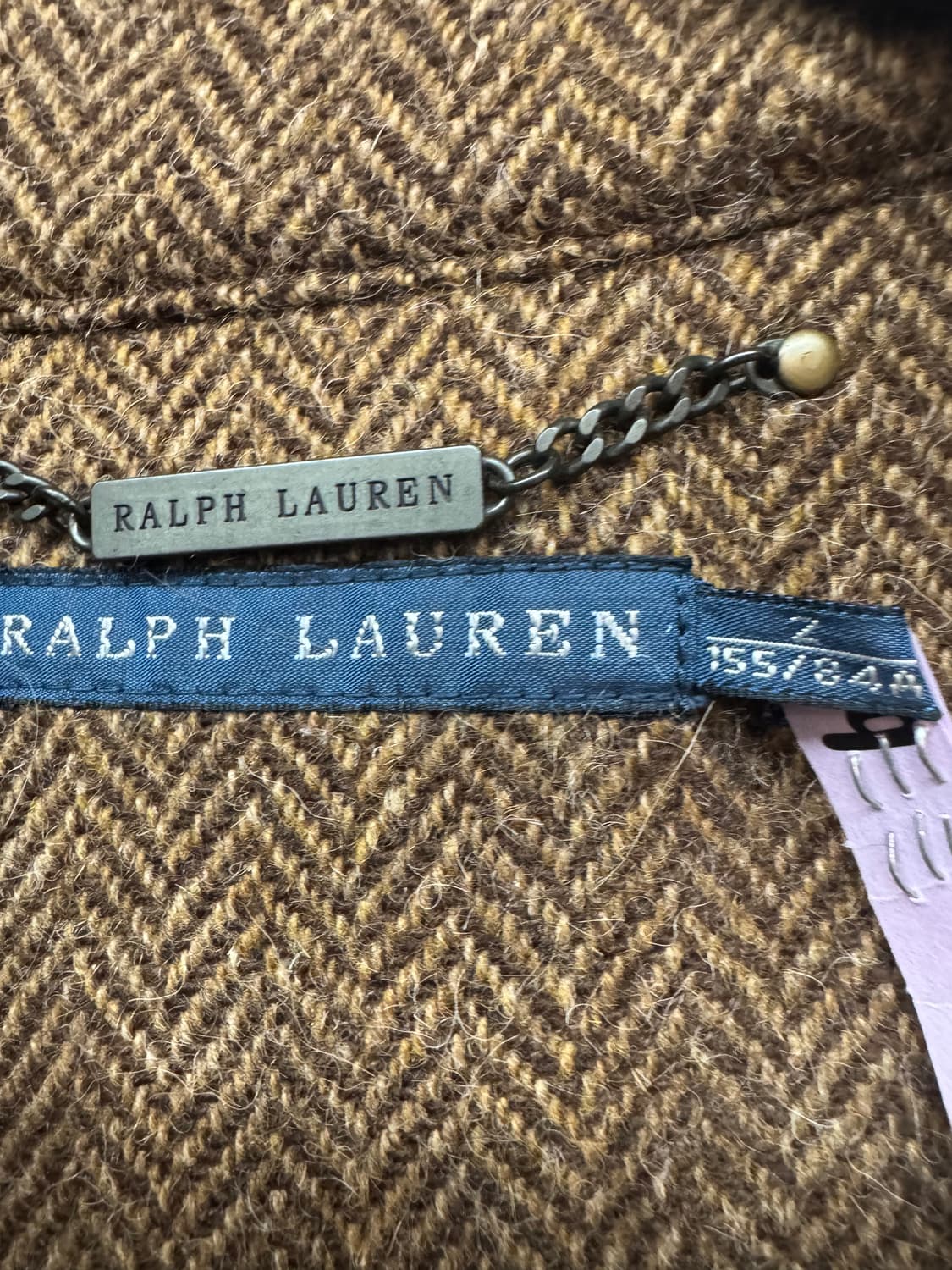 랄프로렌 울/알파카 헤링본 바이커 디테일 코트 S 상품이미지9