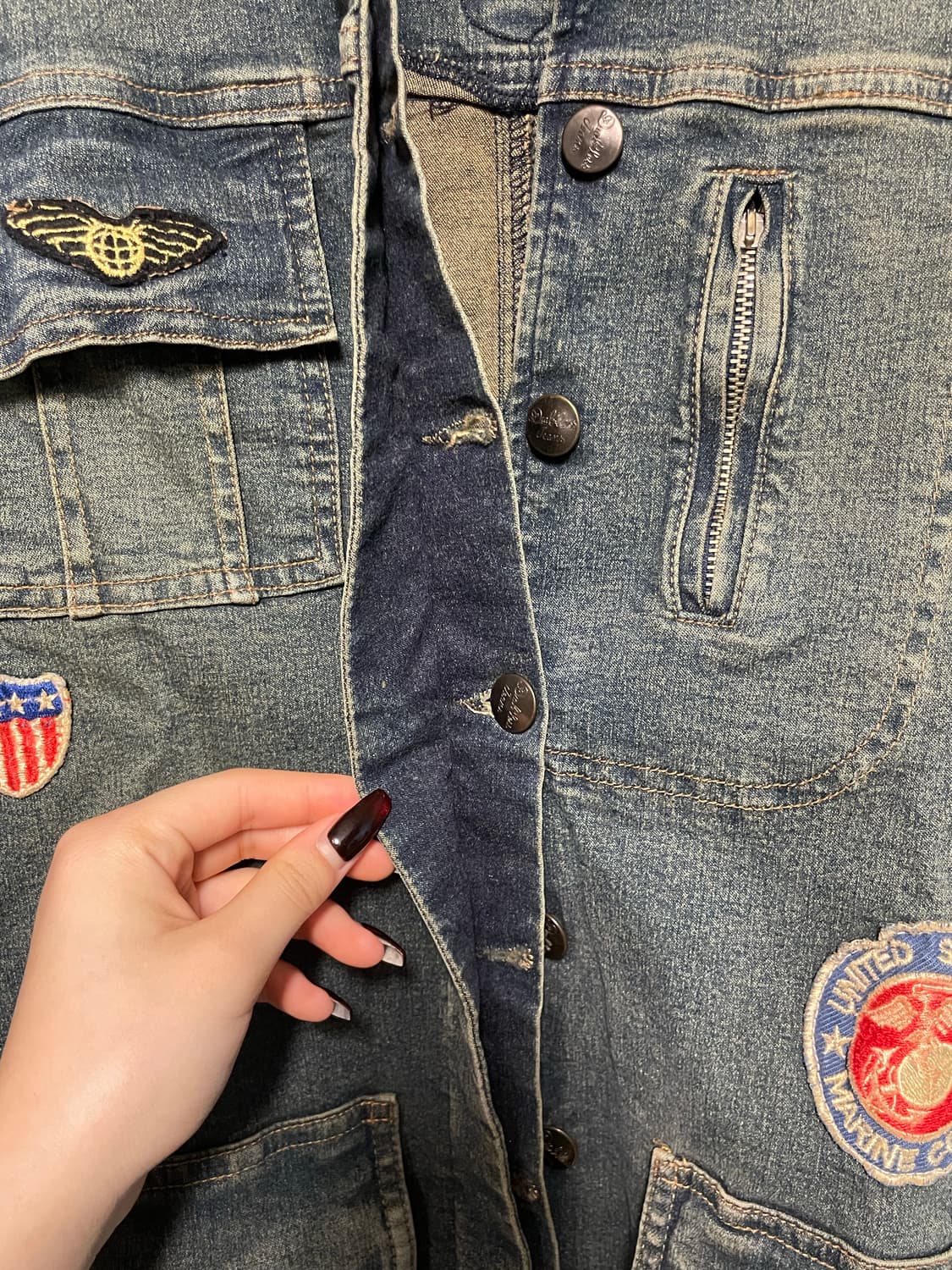 데님 미디 코트 자켓 상품이미지6