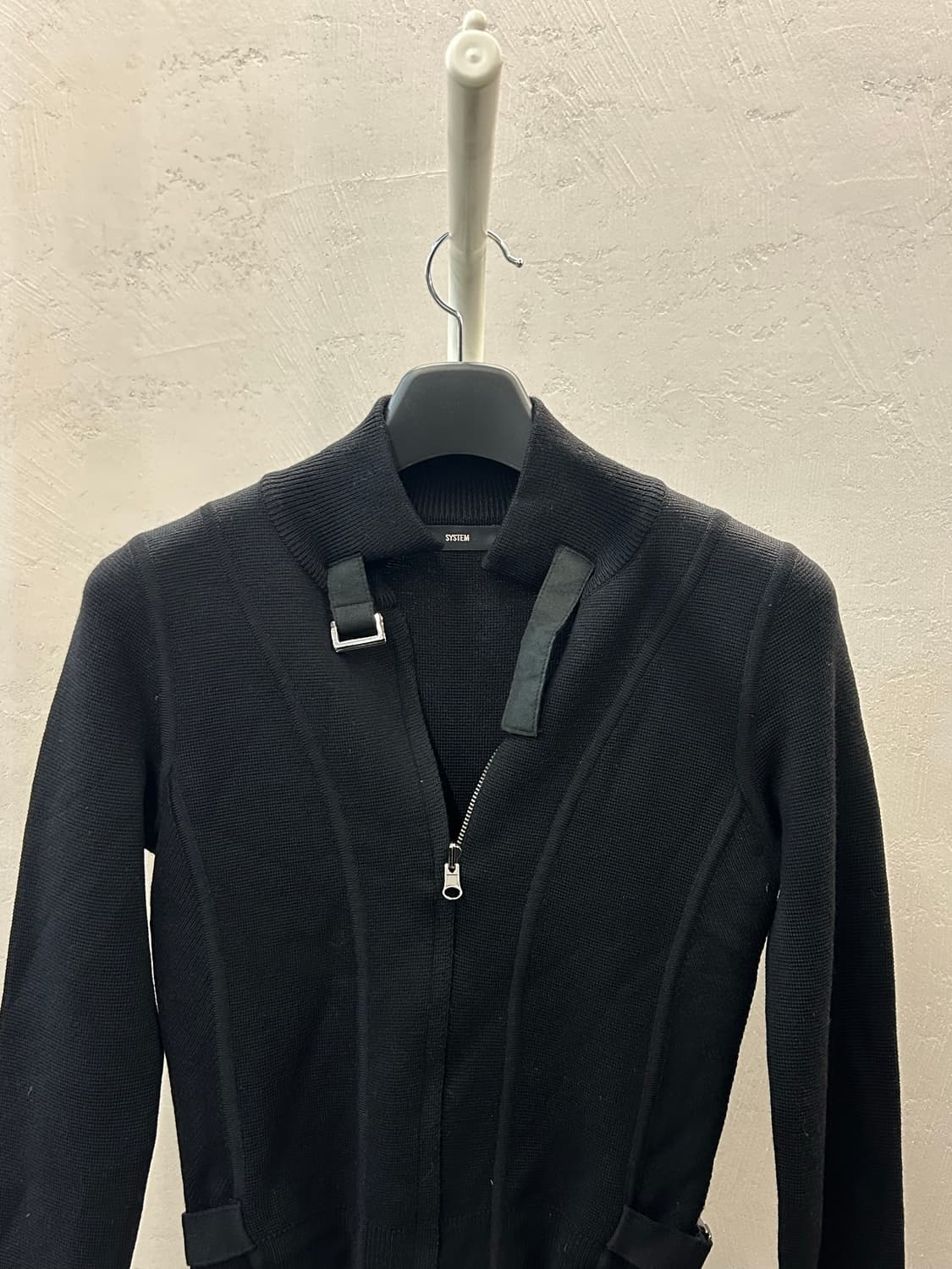 SYSTEM 블랙 니트 집업 가디건 상품이미지4