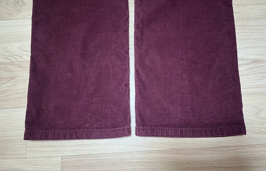 리바이스 514 코듀로이 팬츠 버건디 33x32(허리 41cm) 상품이미지7