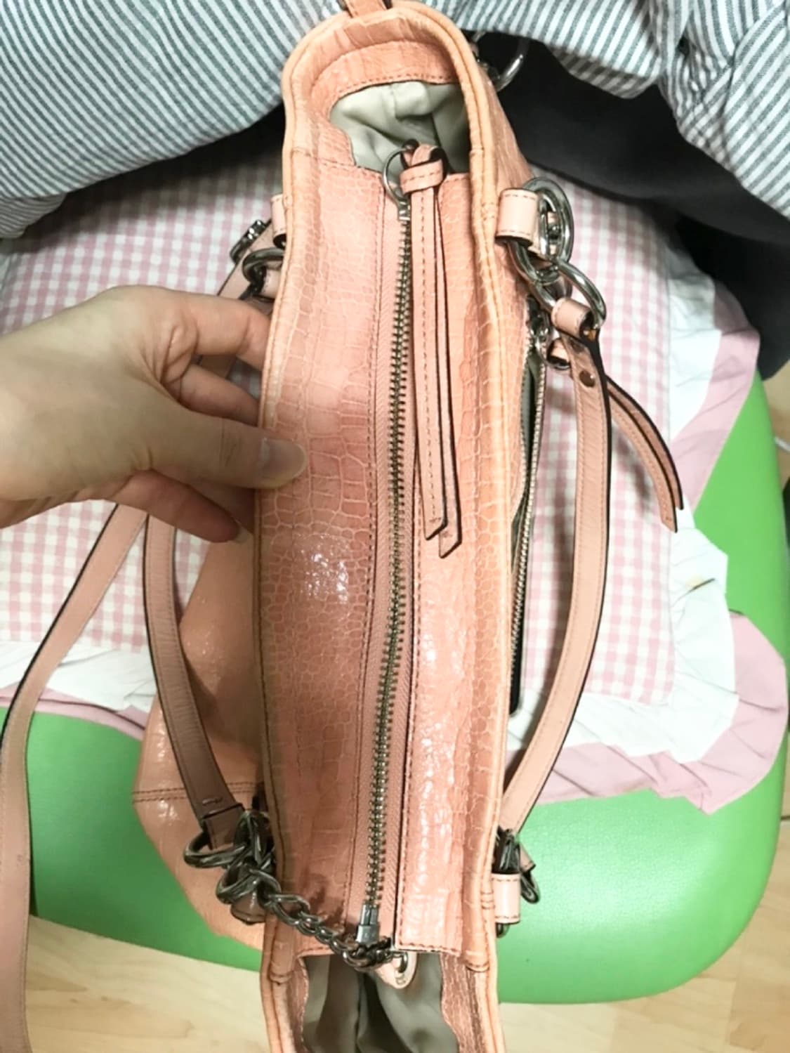 코치 살구색 천연 가죽 크로스/숄더/토드백 상품이미지5