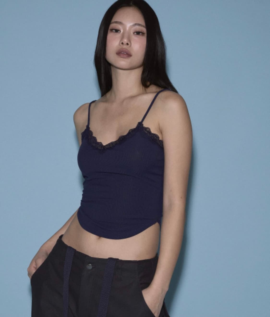 플리즈노팔로우 플로라 레이스 슬리브리스 블랙 상품이미지1