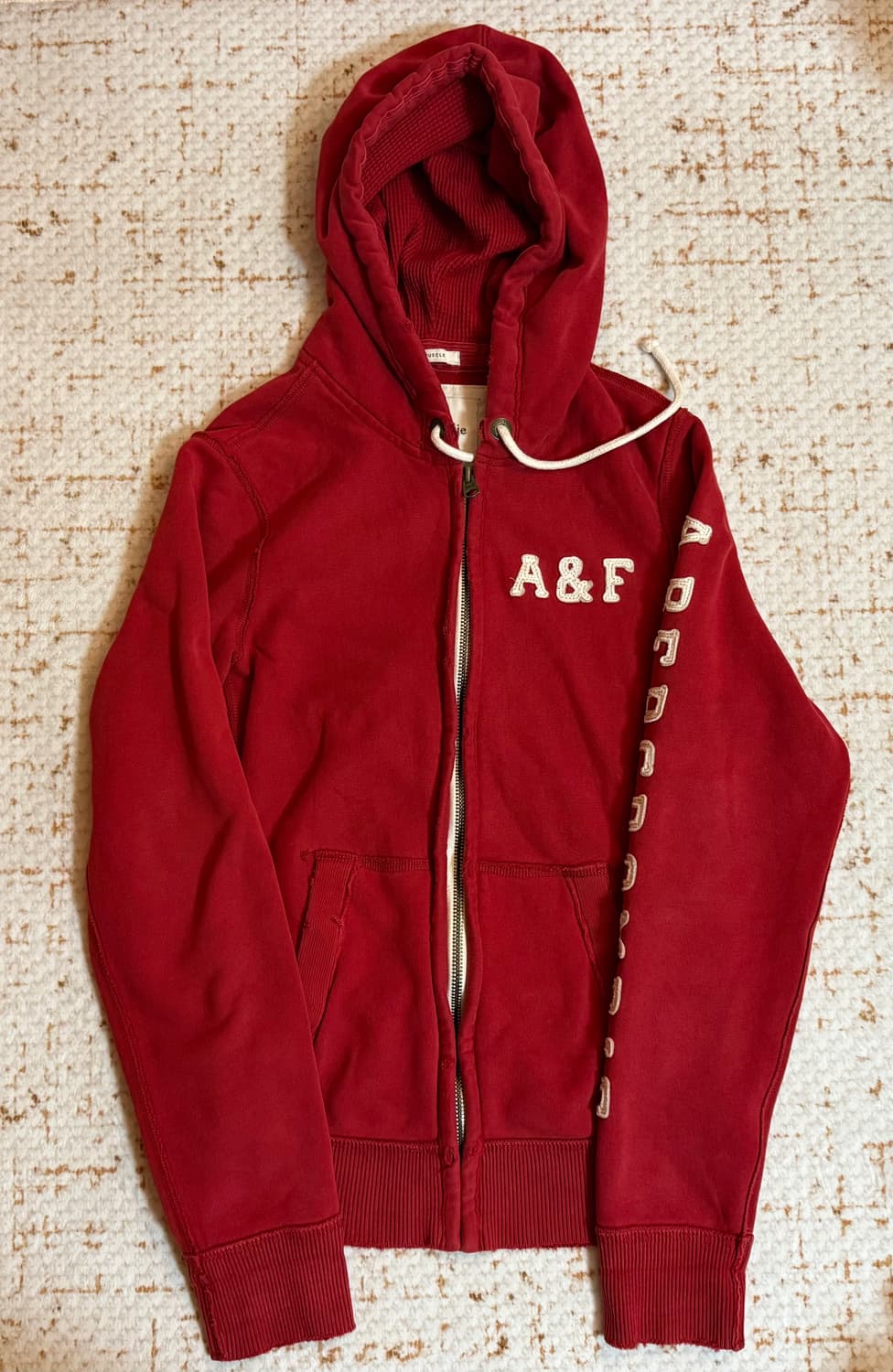 아베크롬비 레드 후드집업 M 상품이미지1