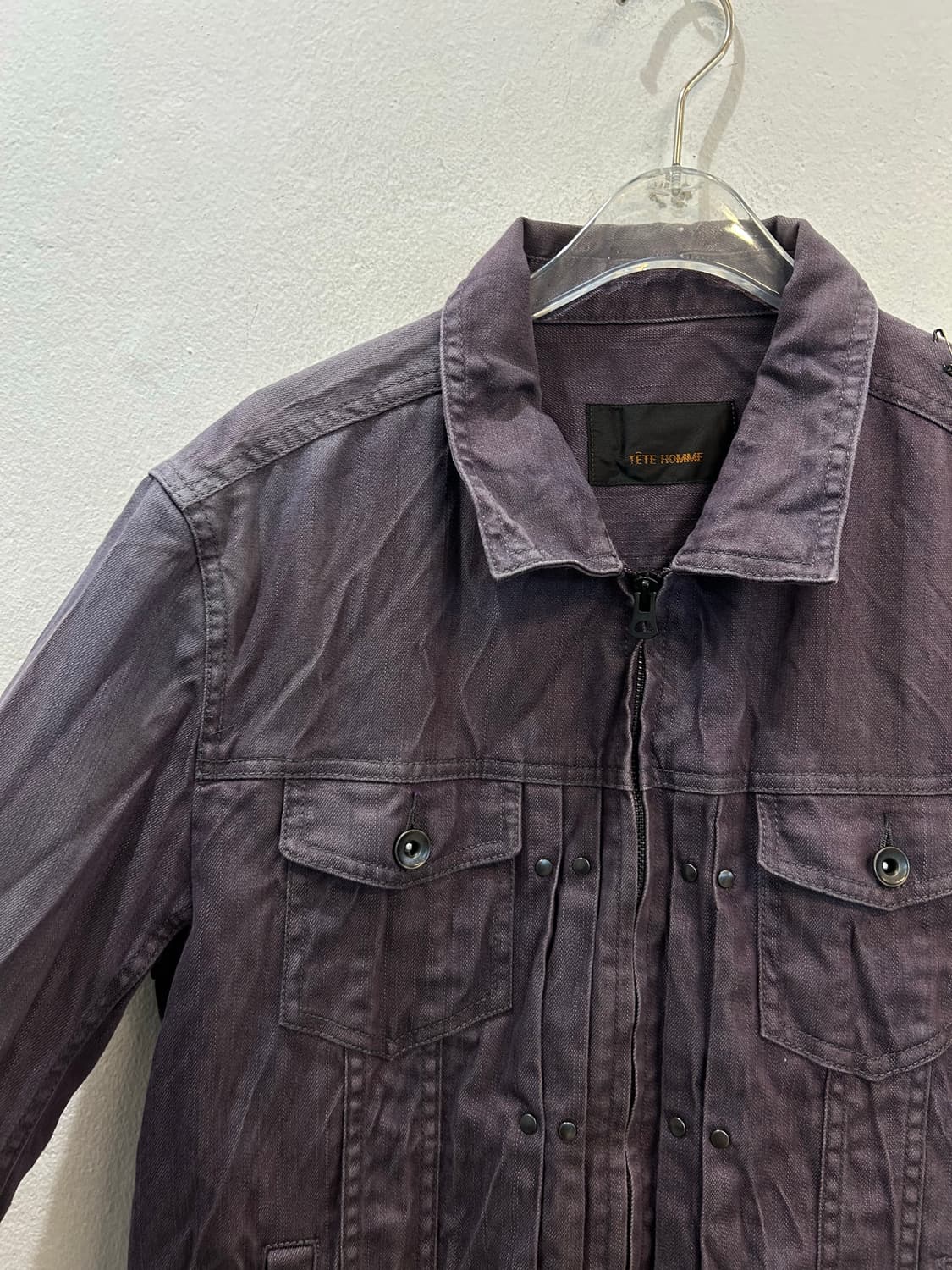 Tete Homme Washed Plum Zip-Up Jacket 상품이미지4