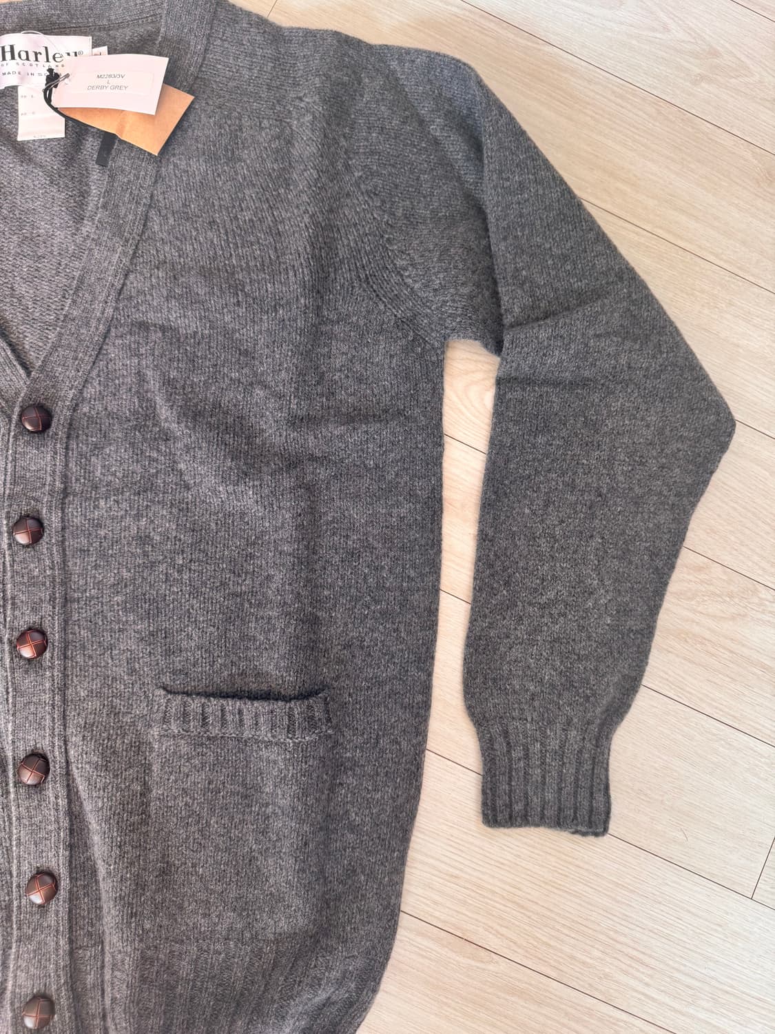 할리 오브 스코틀랜드 울 가디건 L 그레이 (새상품) 상품이미지3