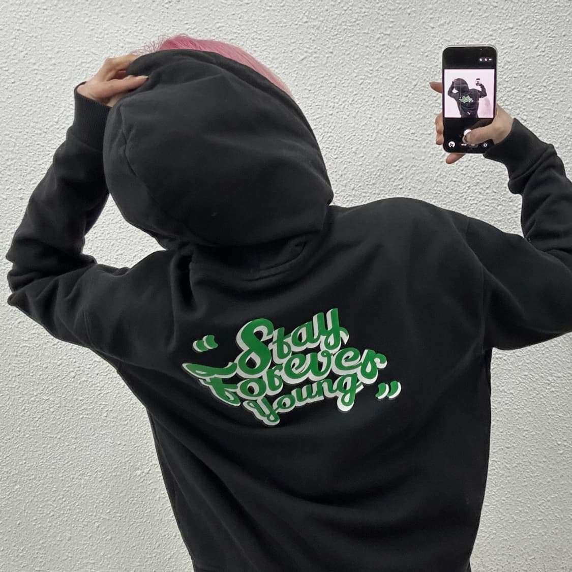 널디 그린로고 블랙 후드집업 M 상품이미지2