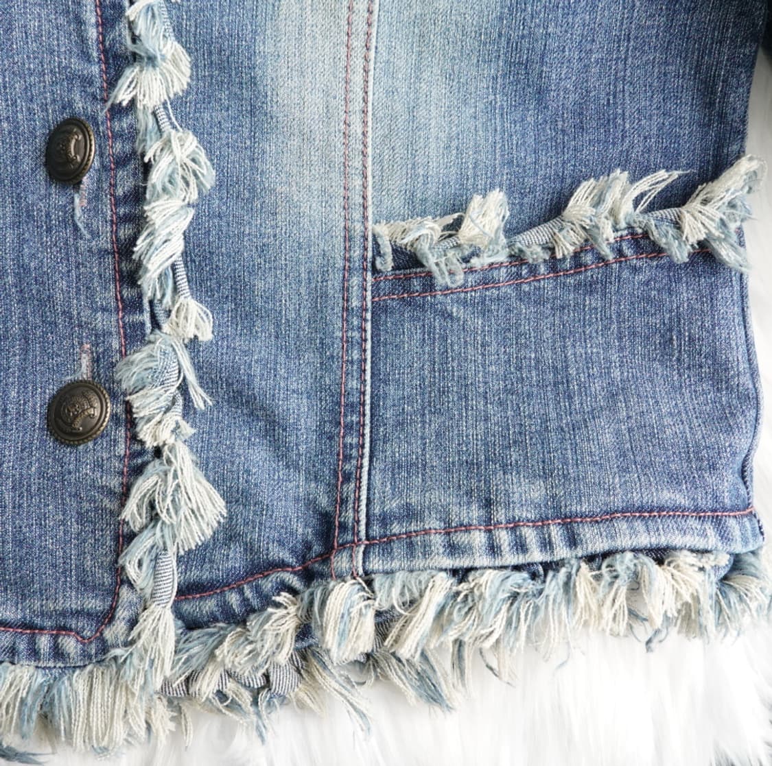 빈티지 프린지 디테일 크롭 데님 자켓 1917 상품이미지8