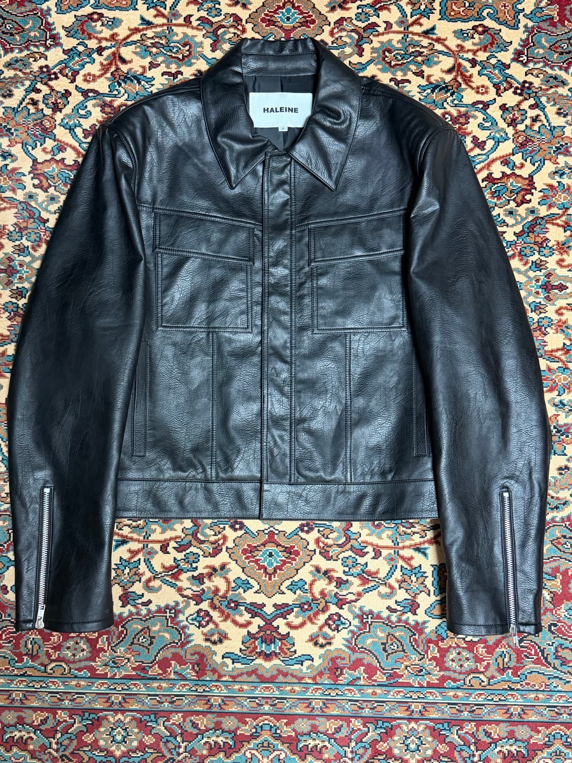 알렌느 트러커 포우 레더 자켓 사이즈2 상품이미지1