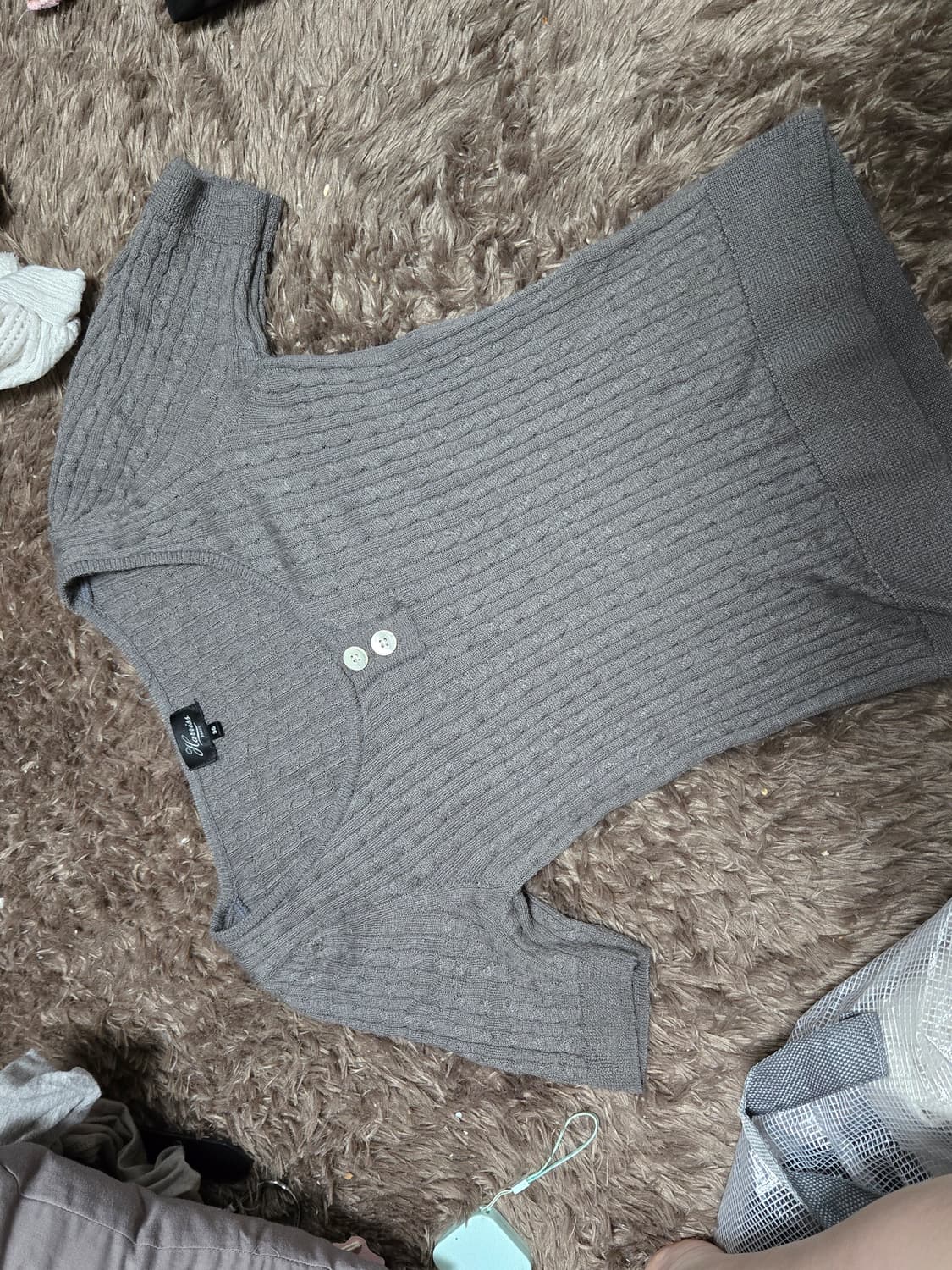 니트버튼 반팔 빈티지 모리 상품이미지1