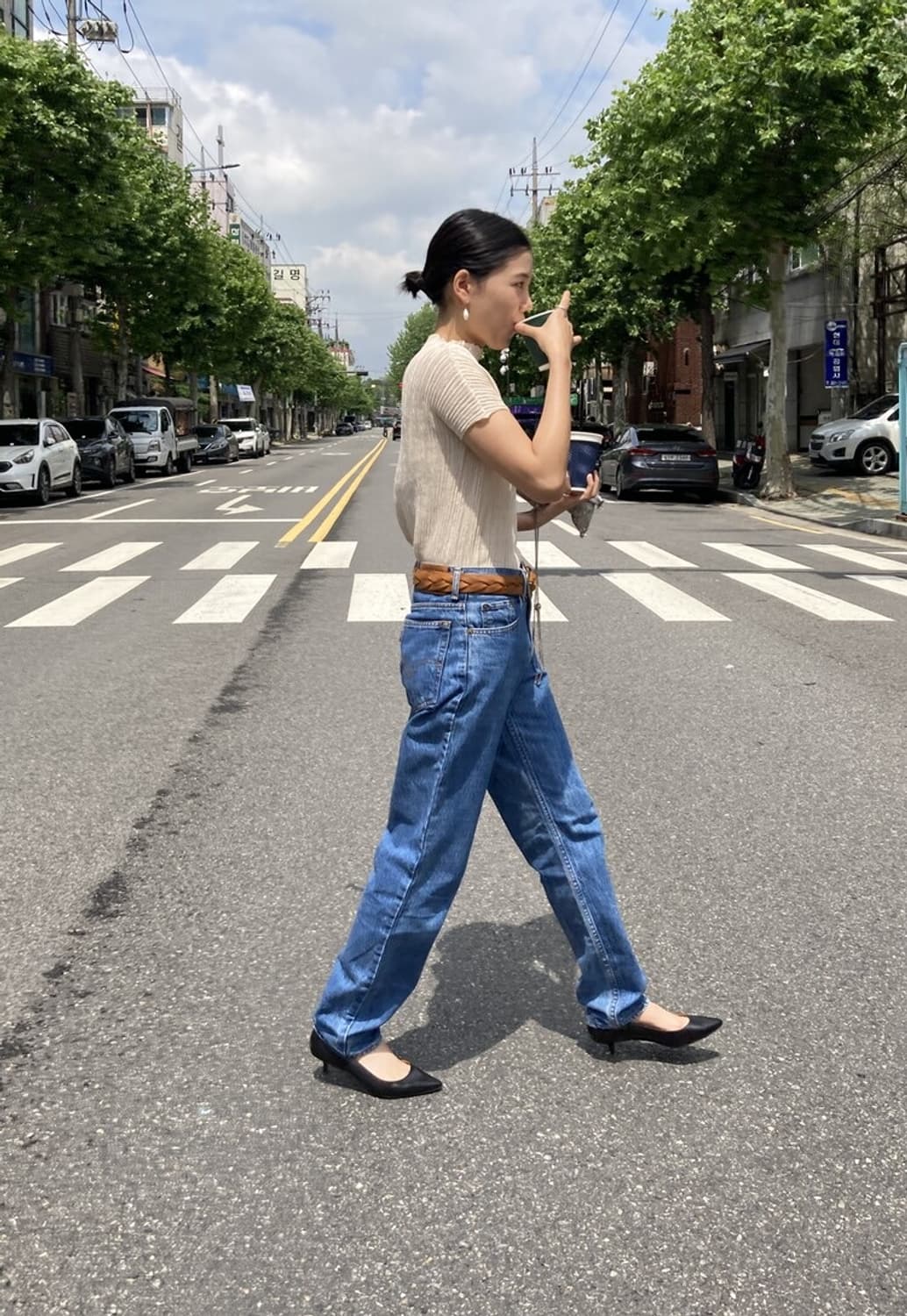 플리츠 탑 Pleats beige top 상품이미지3