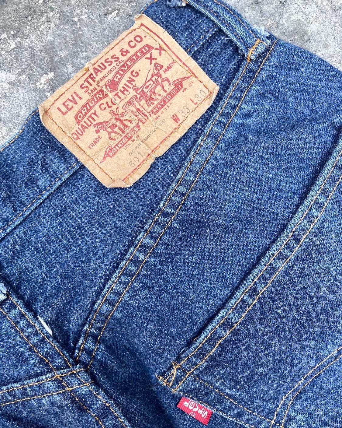 LATE 70s 66후기 SMALL e 501 셀비지 상품이미지7