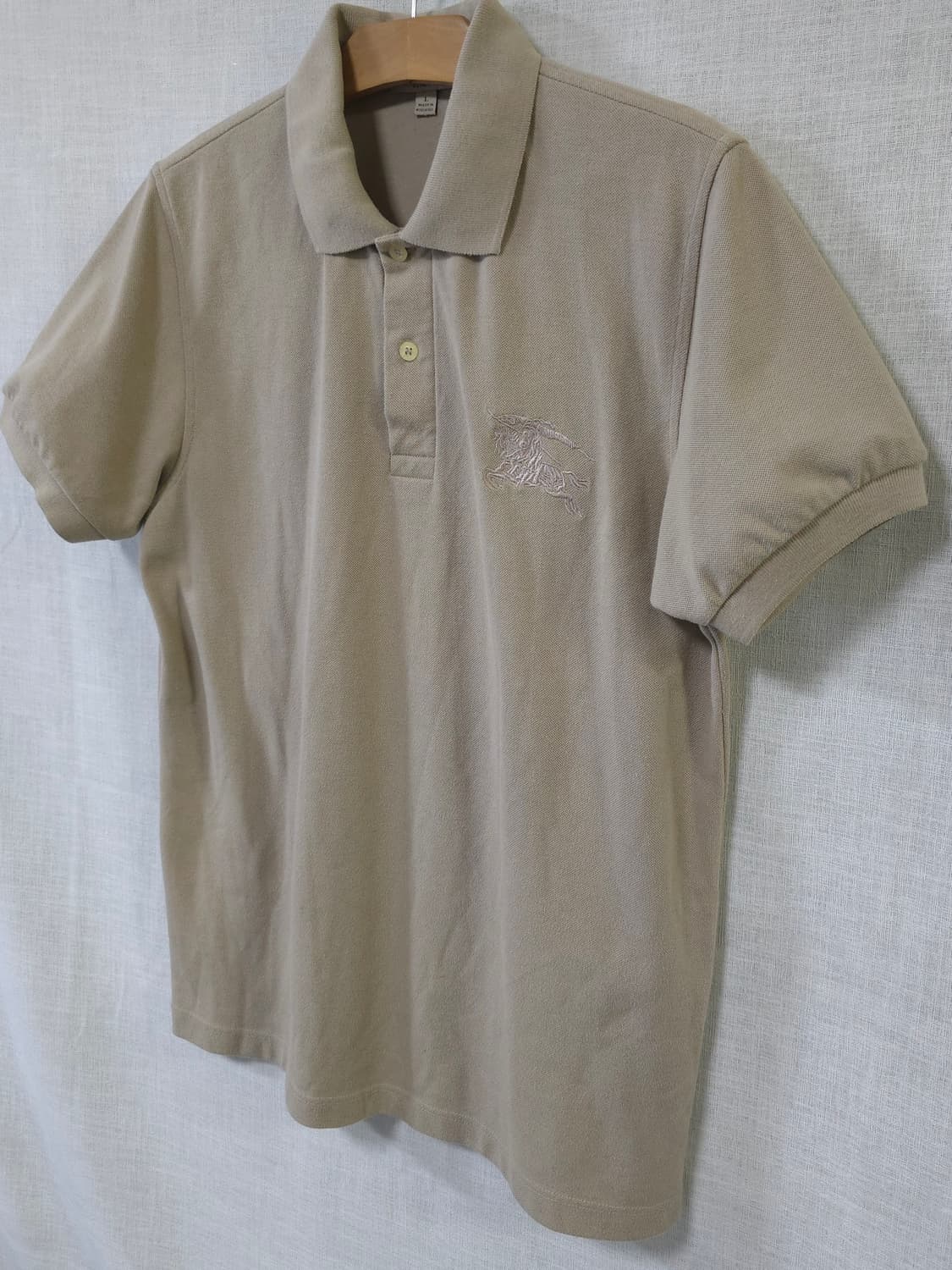 버버리 정품 빅기시자수 슬림핏 반팔 폴로 티셔츠 카라티 남성 95 100 상품이미지2