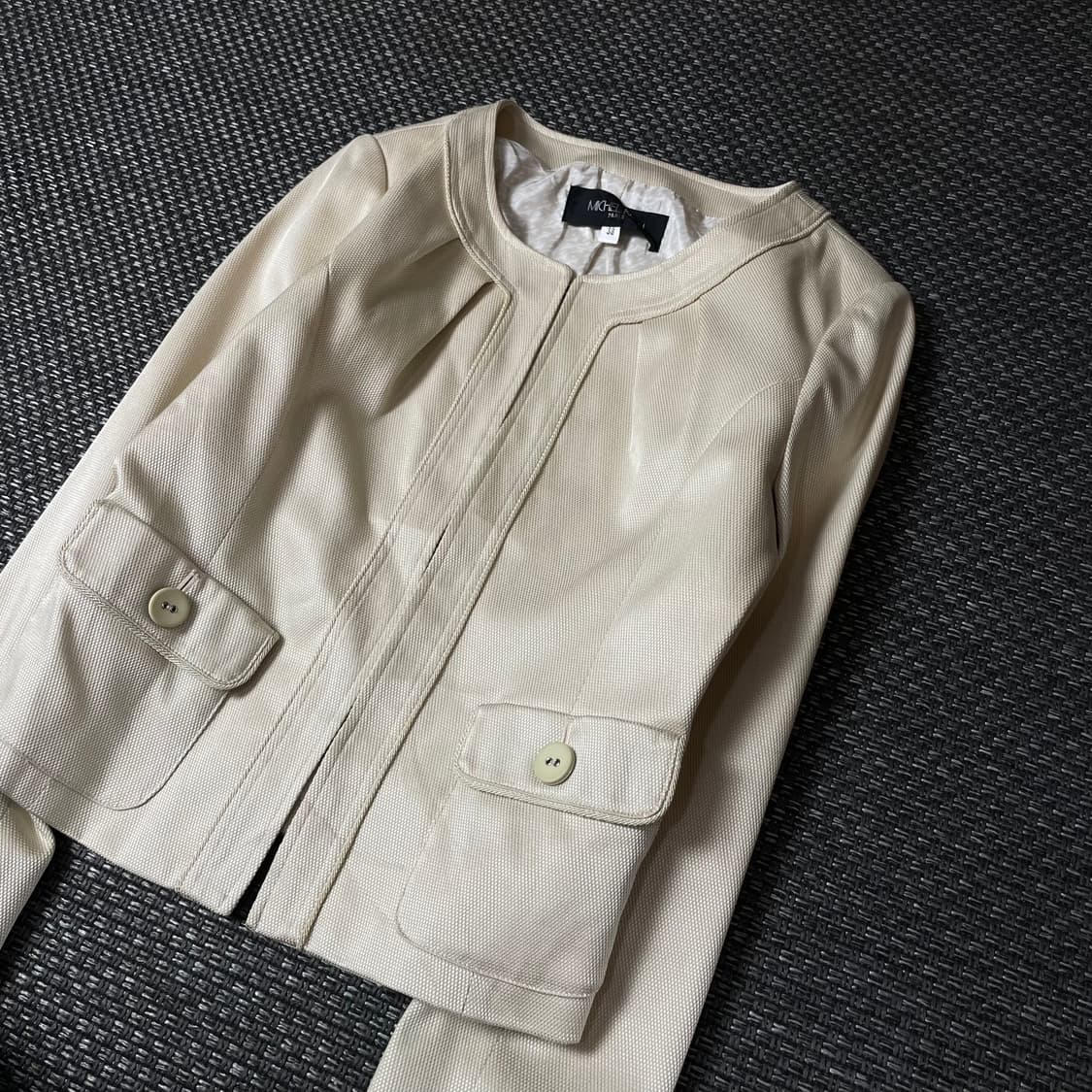 미쉘클랑 연베이지 투포켓 자켓 38 상품이미지5