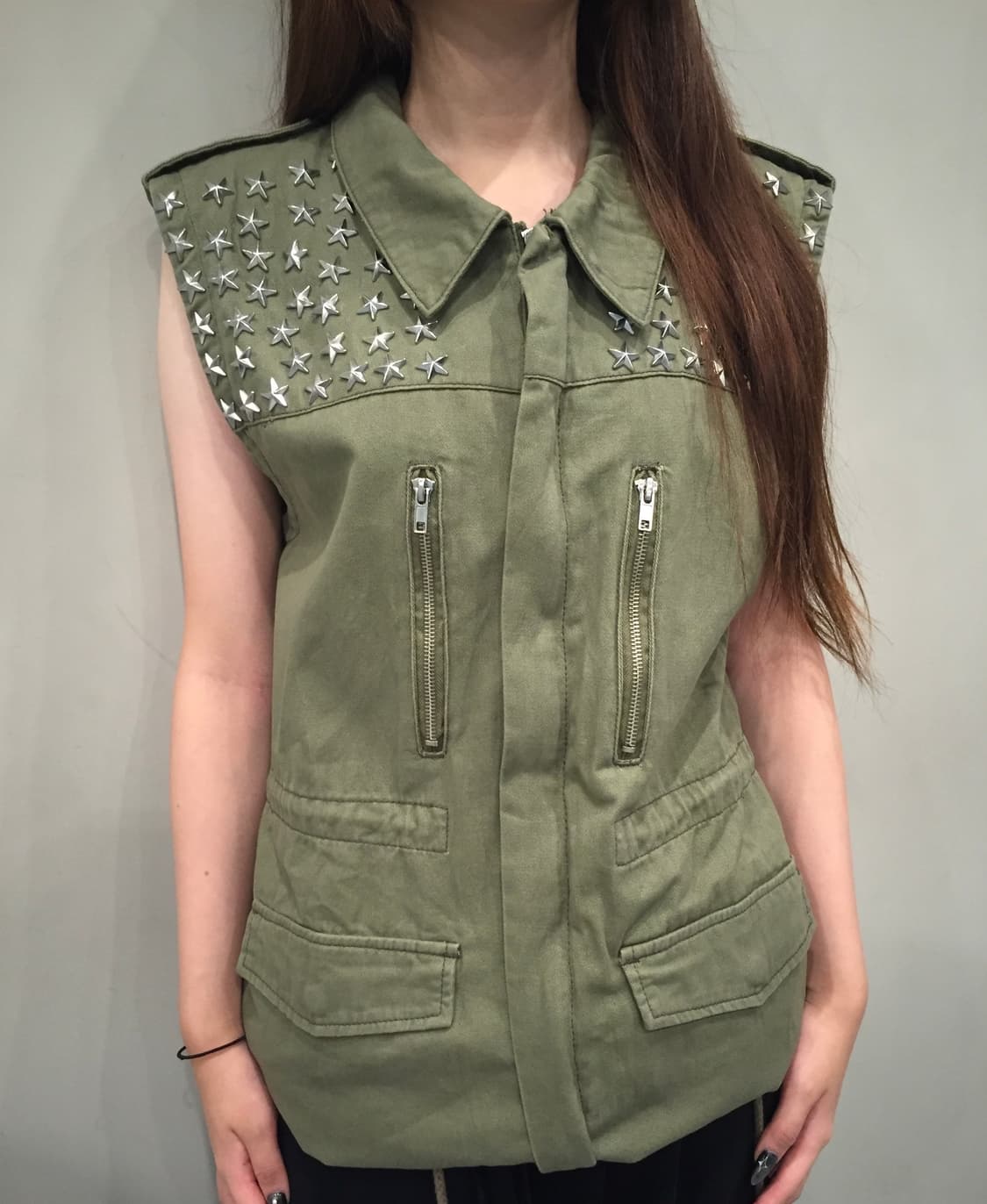 glad news star studded sleeveless jacket 상품이미지1