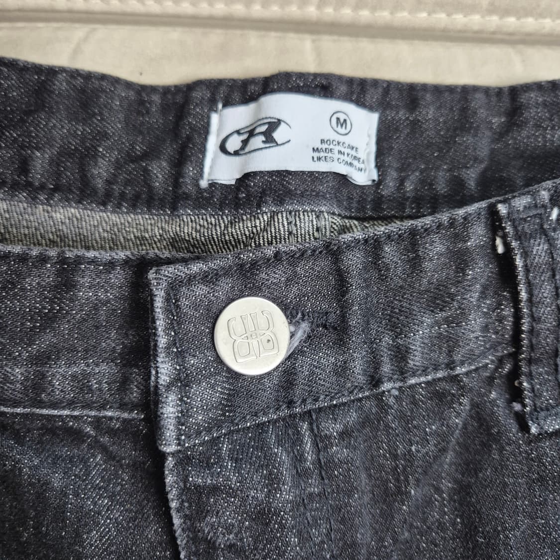 [M]락케이크 ROCKCAKE 와이드 데미지 데님 진 상품이미지4