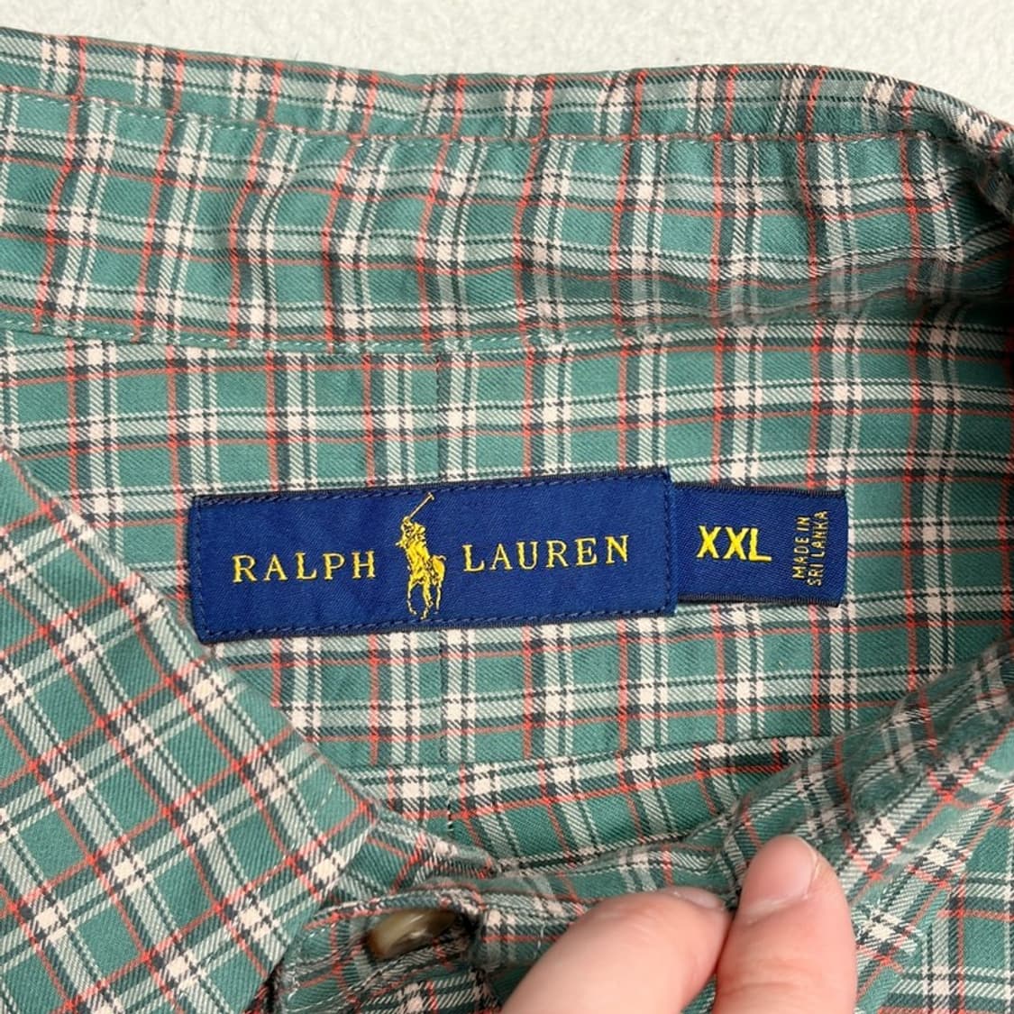 POLO 깅엄 체크 포플린 셔츠 XXL 상품이미지4