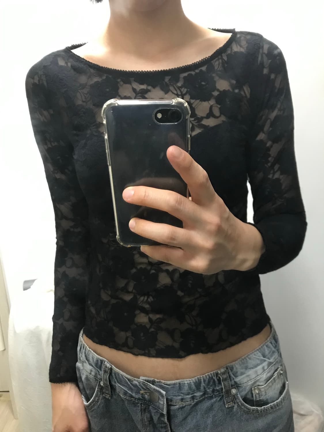 빈티지 시스루 레이어드 긴팔티 상품이미지1