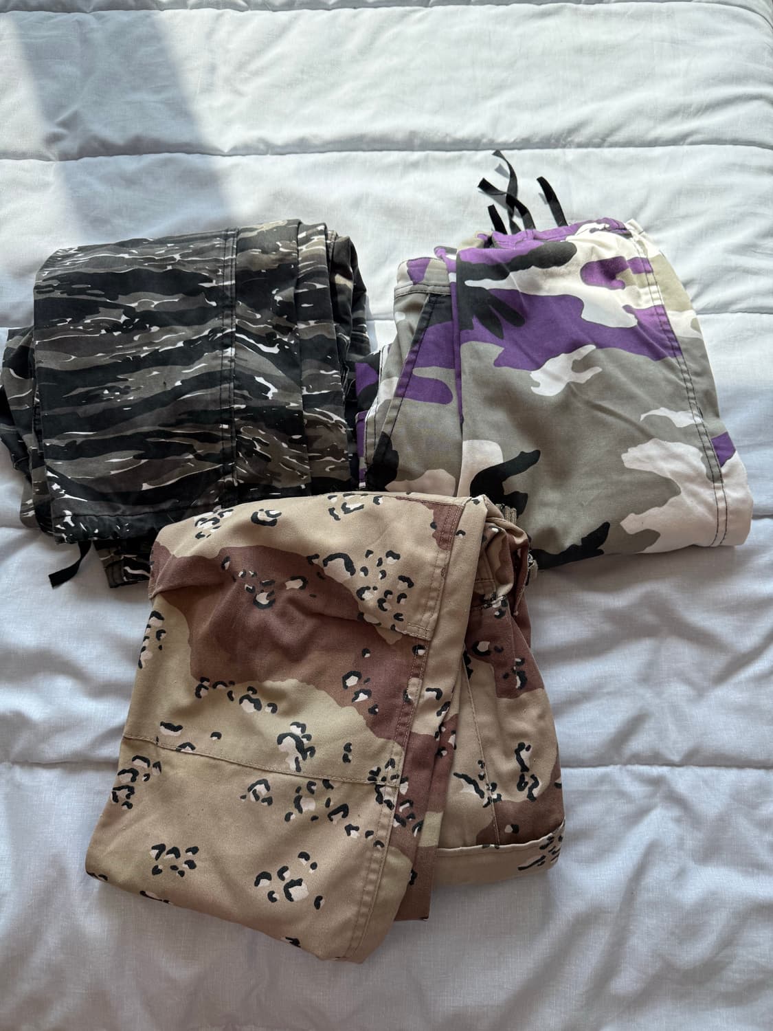 (급처/S사이즈) 로스코 카모 카고 팬츠 3종 일괄 (퍼플/타이거/사막) 상품이미지1