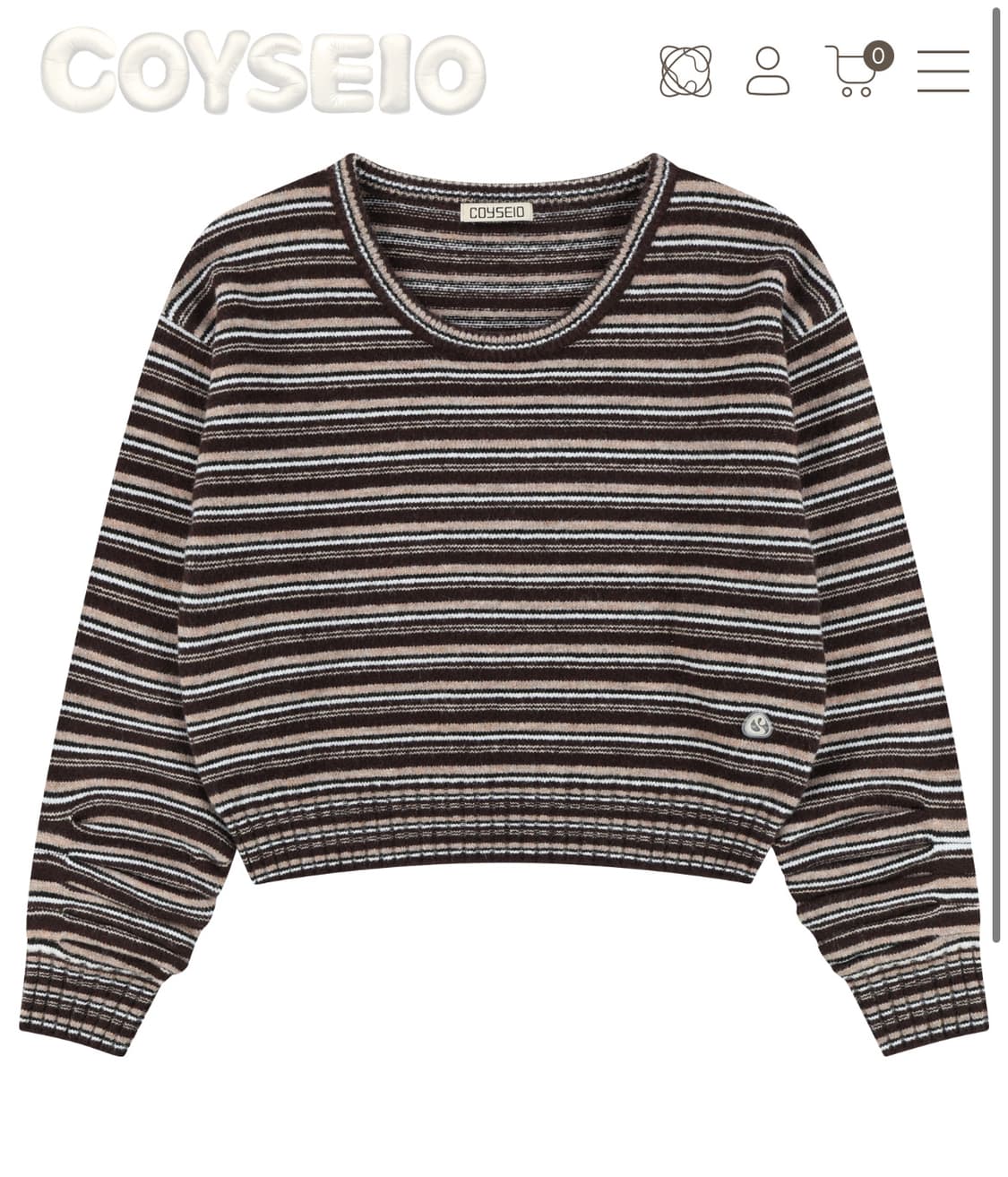 코이세이오 니트 stripe knite brown 상품이미지1