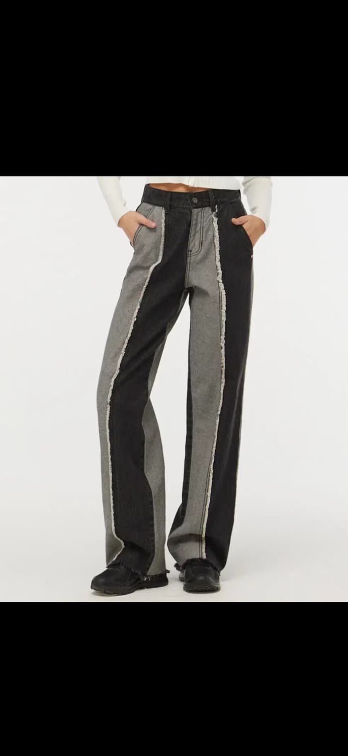 시티브리즈 배색 데님팬츠 상품이미지2