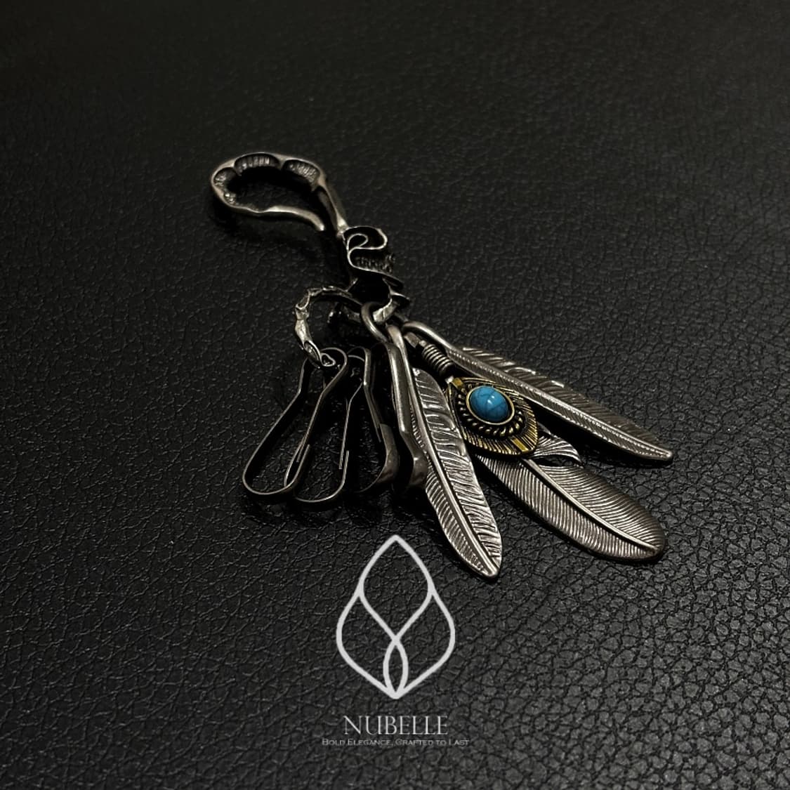 🌗 Turquoise feather keyring / 터키석 깃털 키링 상품이미지1