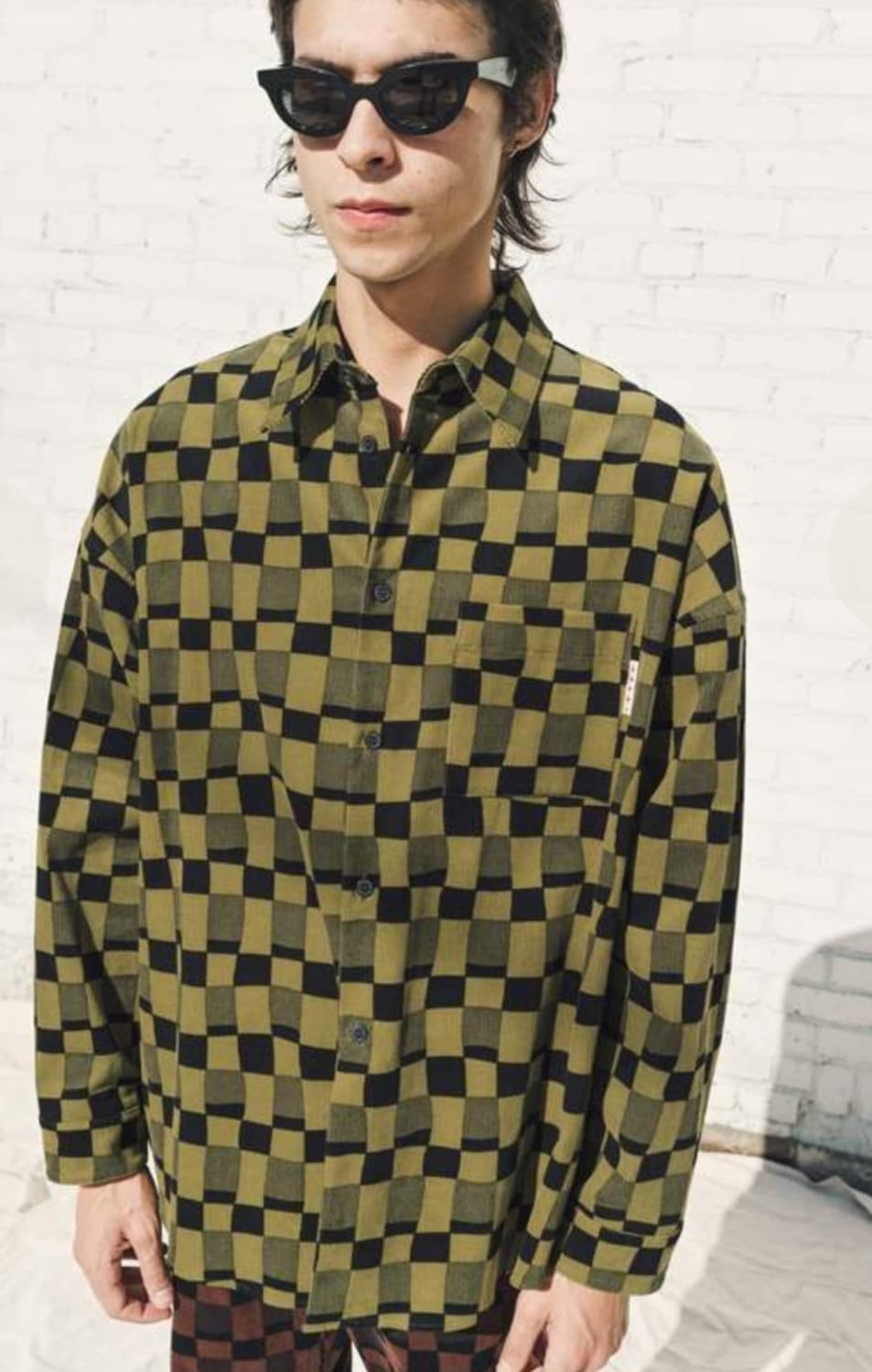마르니 코듀로이 체크 셔츠 46 상품이미지1