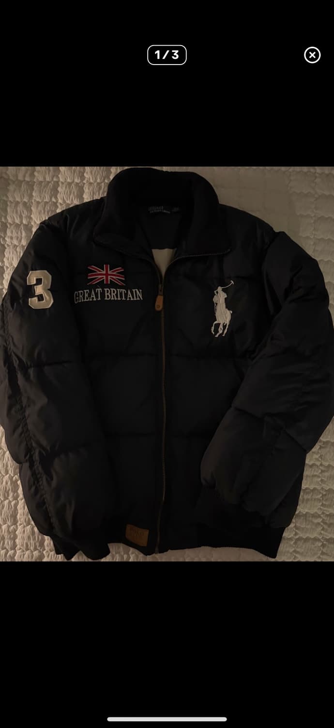 폴로 빅포니 브리튼 패딩 네이비 L 새상품급 상품이미지1