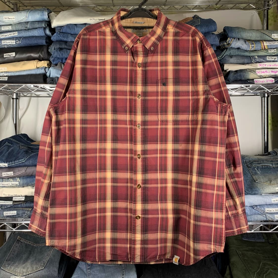 [L] 칼하트 릴렉스드핏 헤비코튼 타탄체크 워크셔츠 상품이미지2