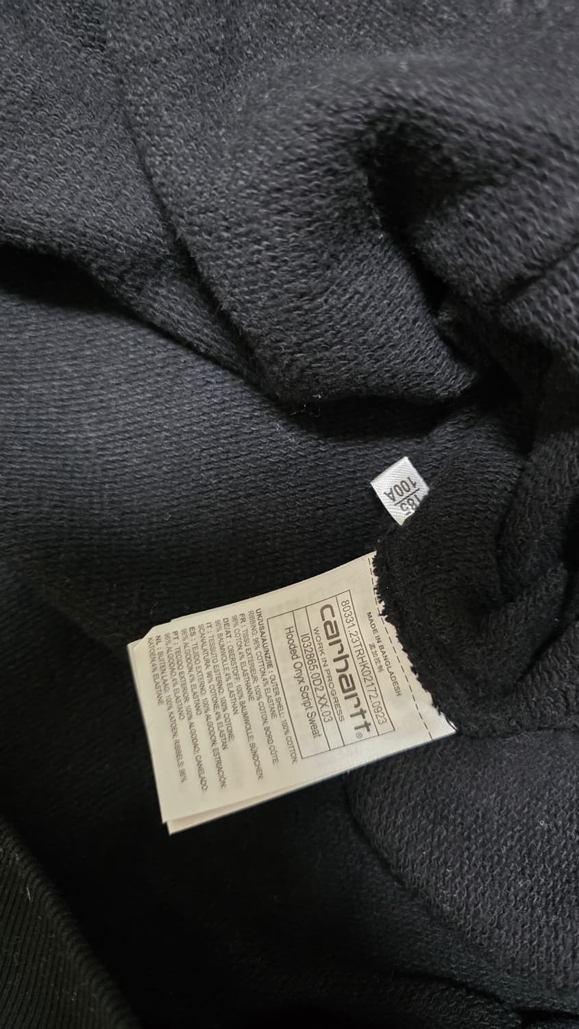 칼하트wip 후디드 오닉스 스크립트 스웻셔츠 XL 상품이미지6