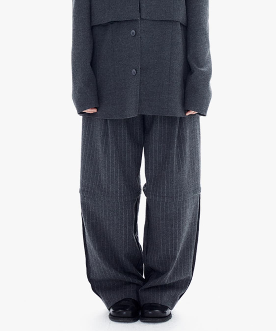 할로미늄 울 스트라이프 팬츠 2 상품이미지1