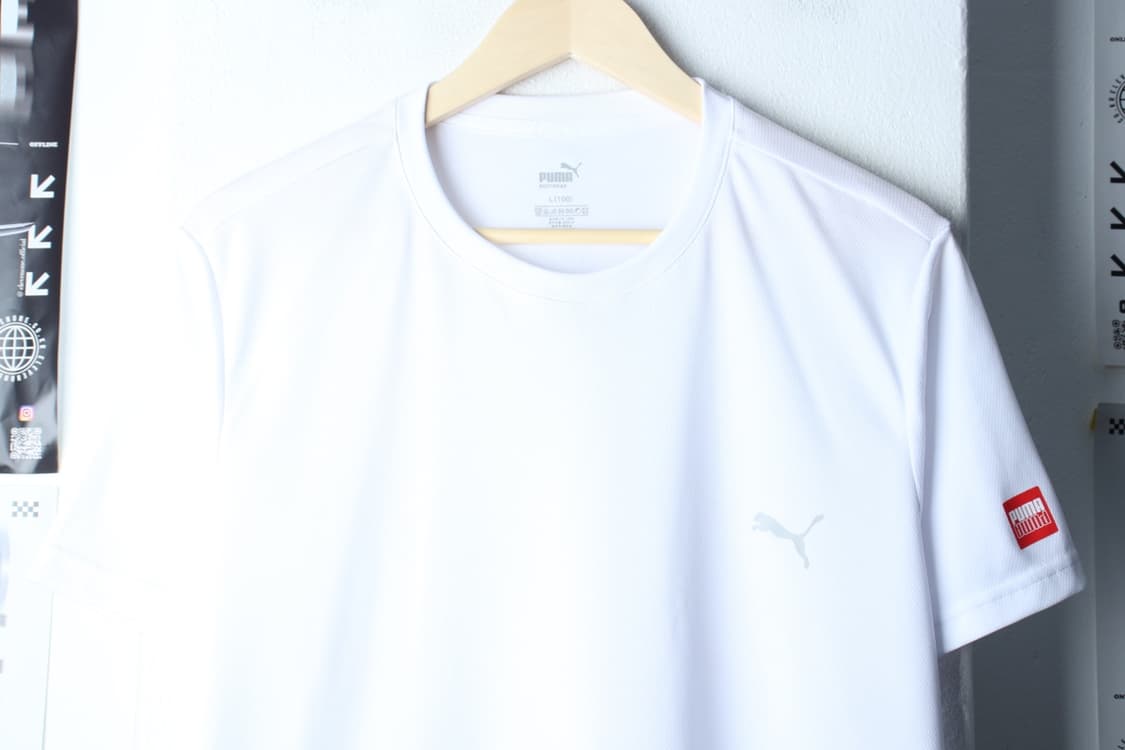 (L-XL) 퓨마 반팔 티셔츠 기능성 화이트 스몰로고-7BA8 상품이미지3