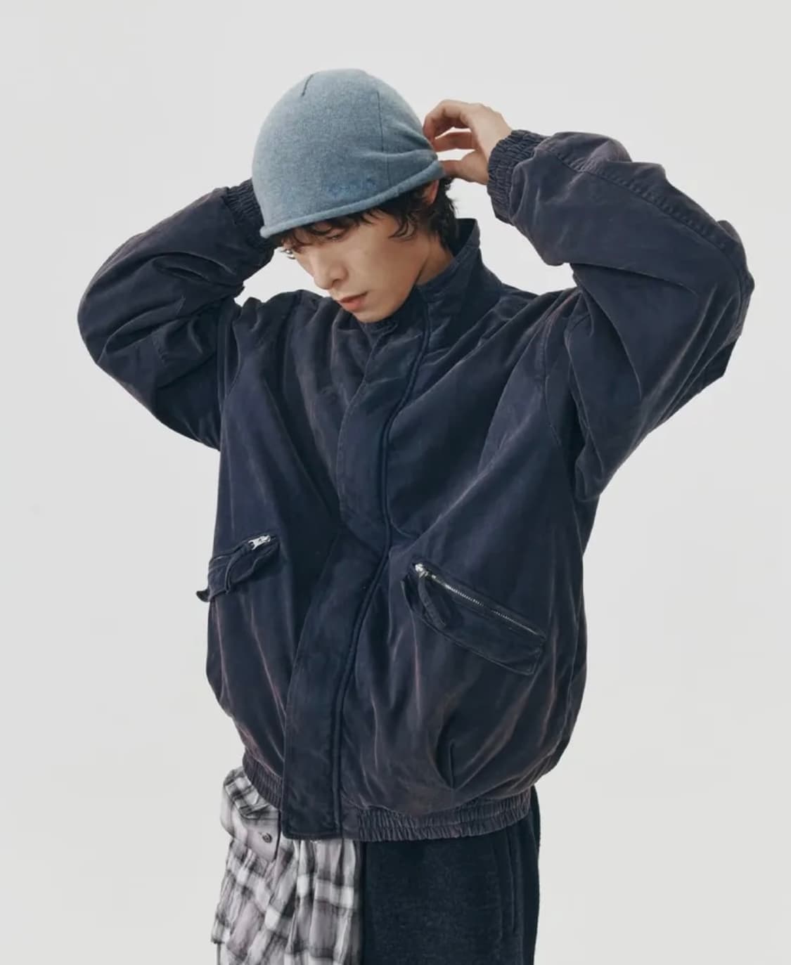 999humanity 어드벤처 블리치드 봄버 재킷 L (페이디드 네이비) 상품이미지2