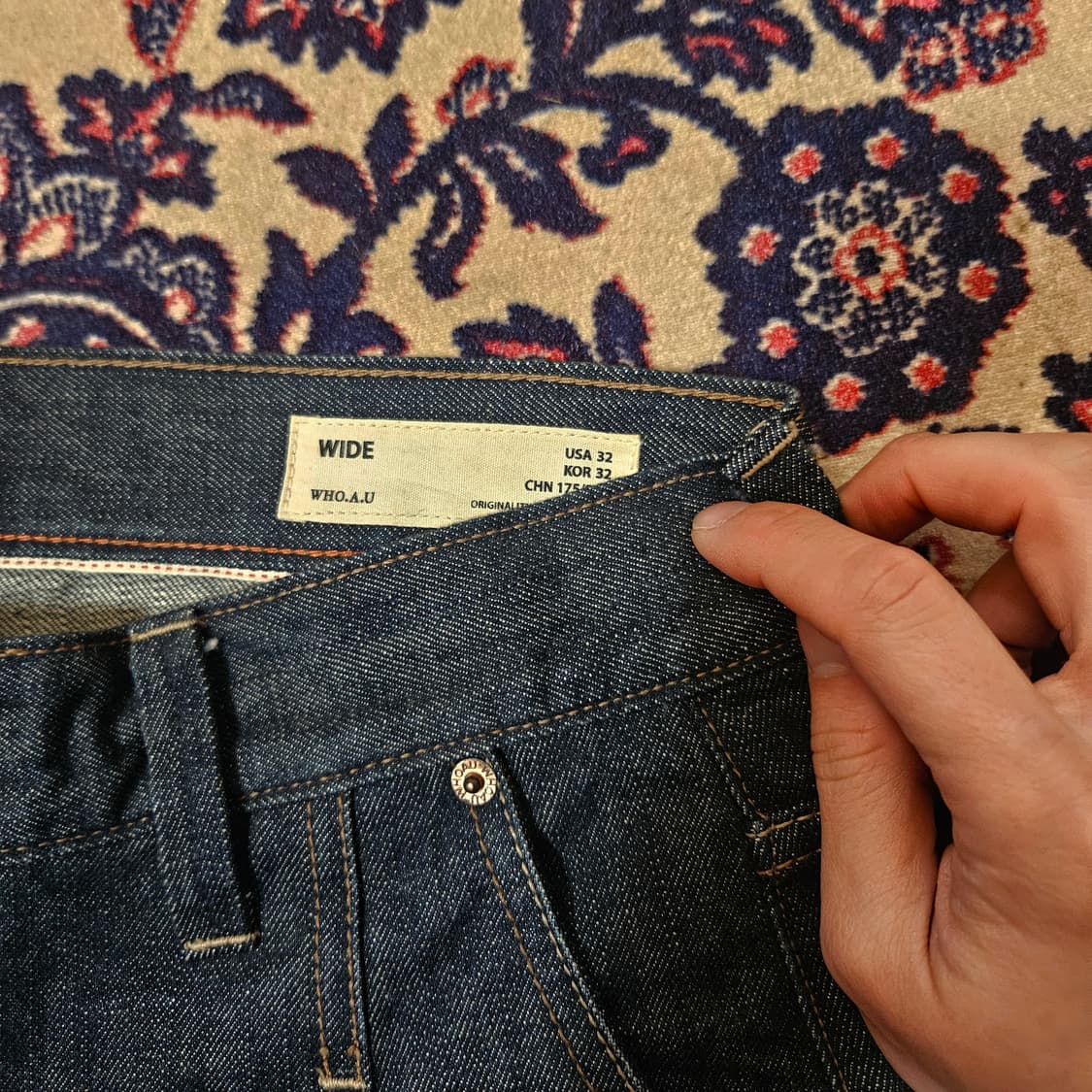 후아유 22ss 벌룬핏 와이드 핀턱 데님팬츠 32sizd 상품이미지8