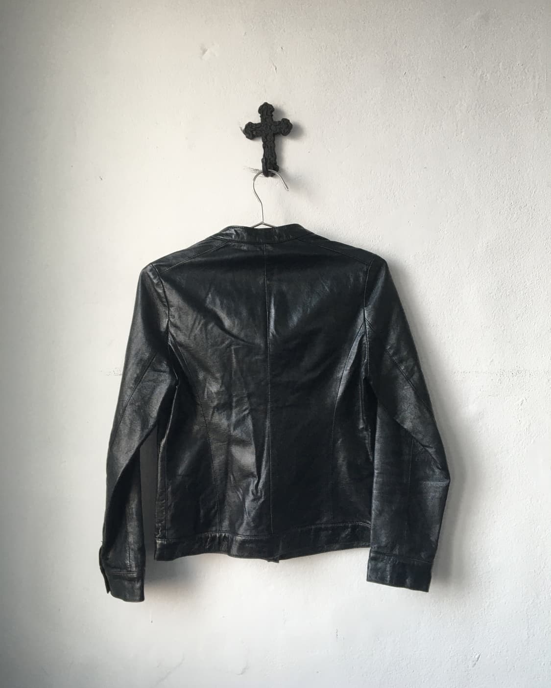 High neck leather jacket 상품이미지2
