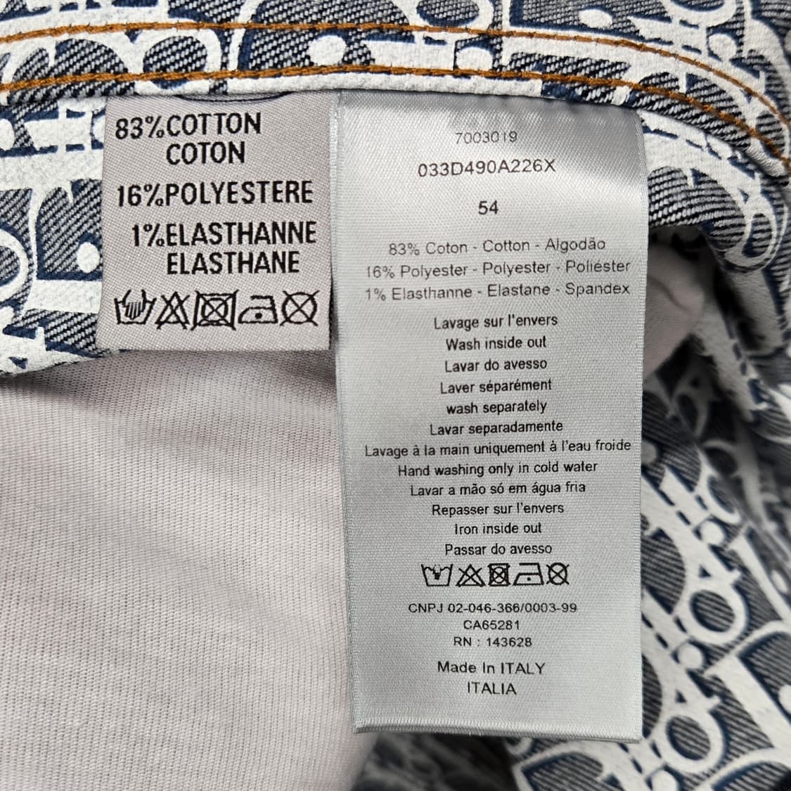 디올 오블리크 청 데님 셔츠 자켓 54 상품이미지5