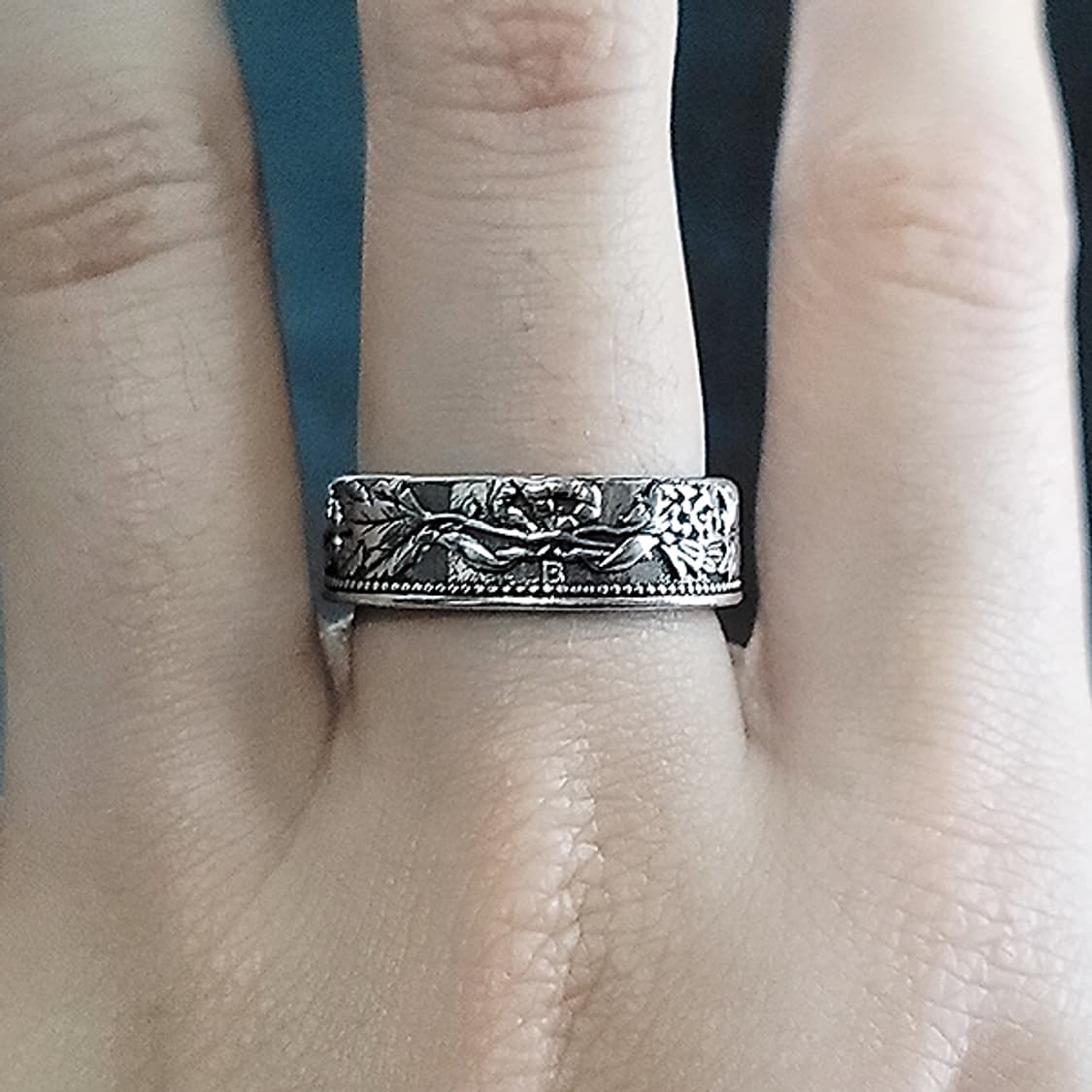 Edelweiss 백동 남자 엔틱 빈티지 명품 네추럴 상징 꽃 반지 상품이미지9